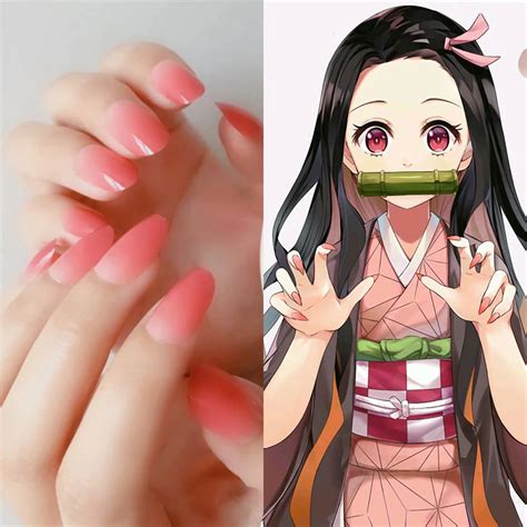 demon slayer nails|nezuko nails kimetsu no yaiba.